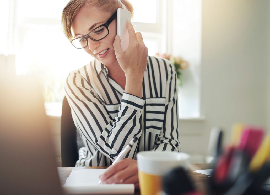 young woman on the phone