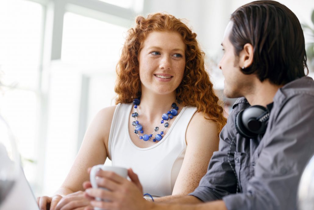 young couple talking