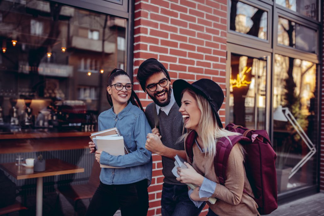 young people laughing