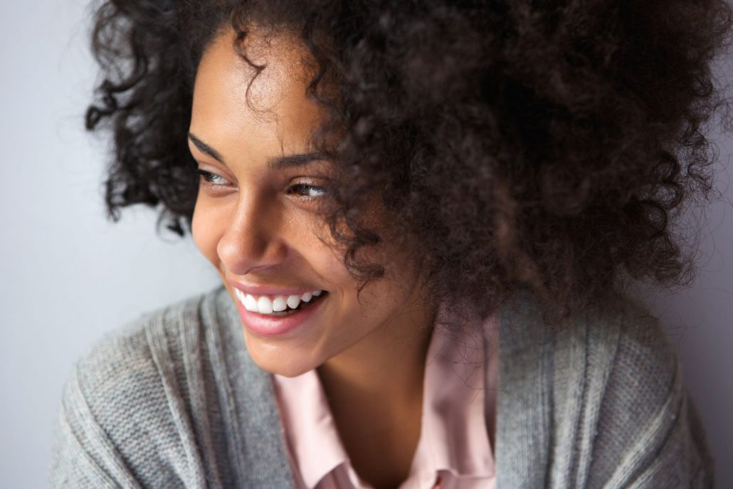 happy young woman smiling