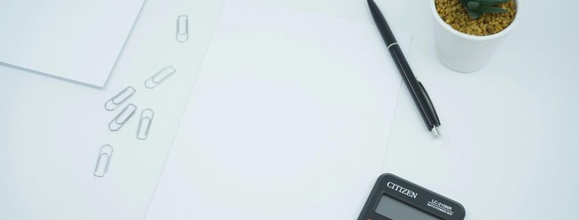 calculator and pen