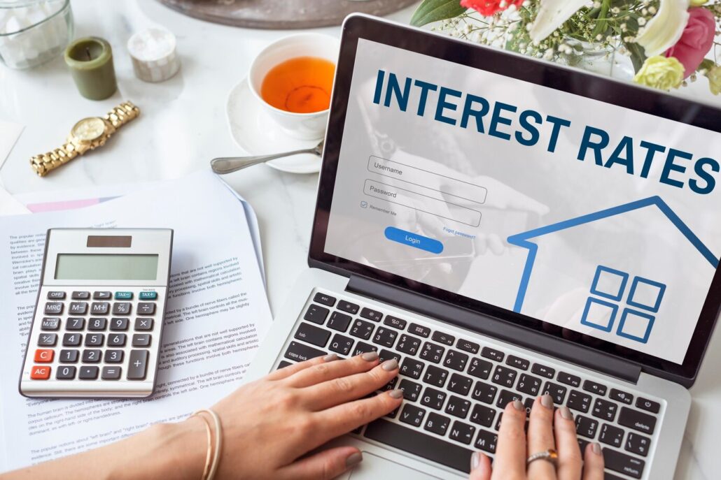 person checking interest rate for loan